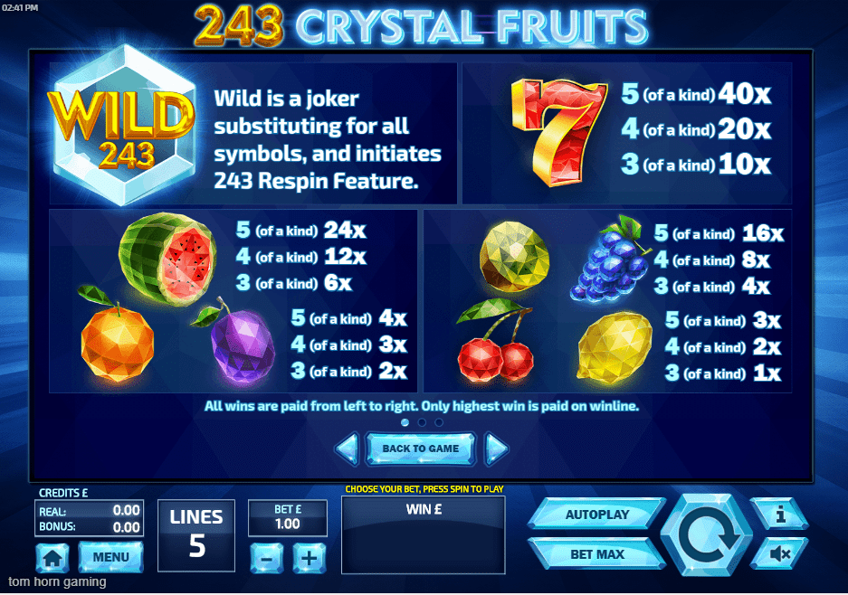 243 Crystal Fruits Bonus