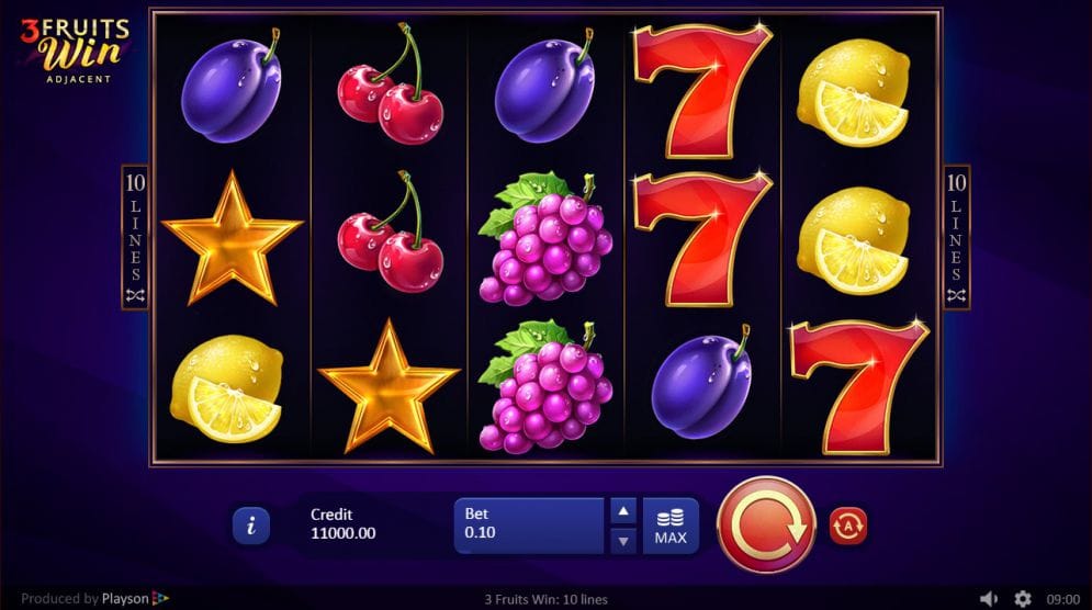 3 Fruits Win: 10 Lines Slots Online