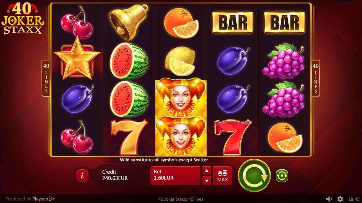 Gameplay of 40 Joker Staxx slot