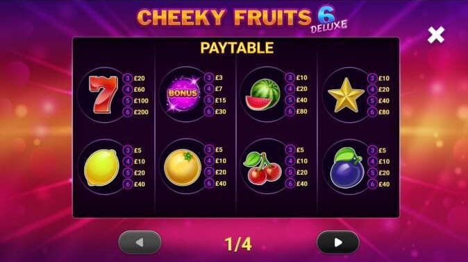 Cheeky Fruits 6 Deluxe Slot Symbols