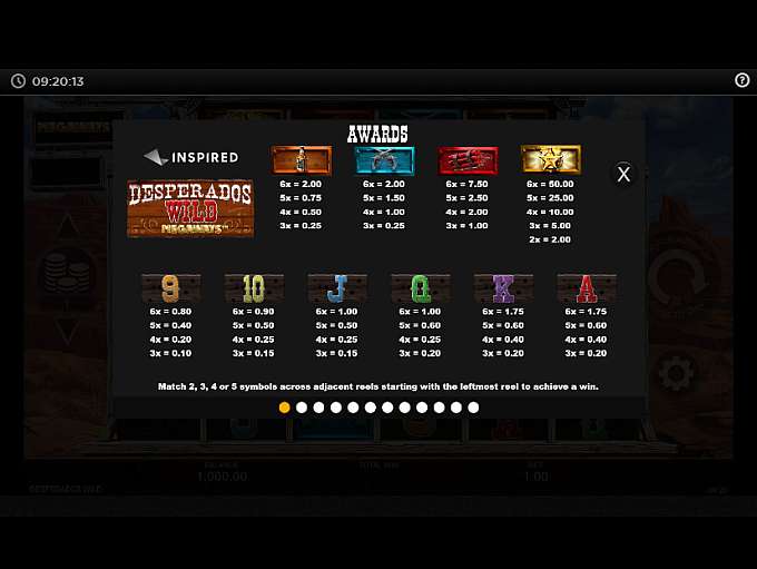 Desperados Wild MegaWays Slot Symbols