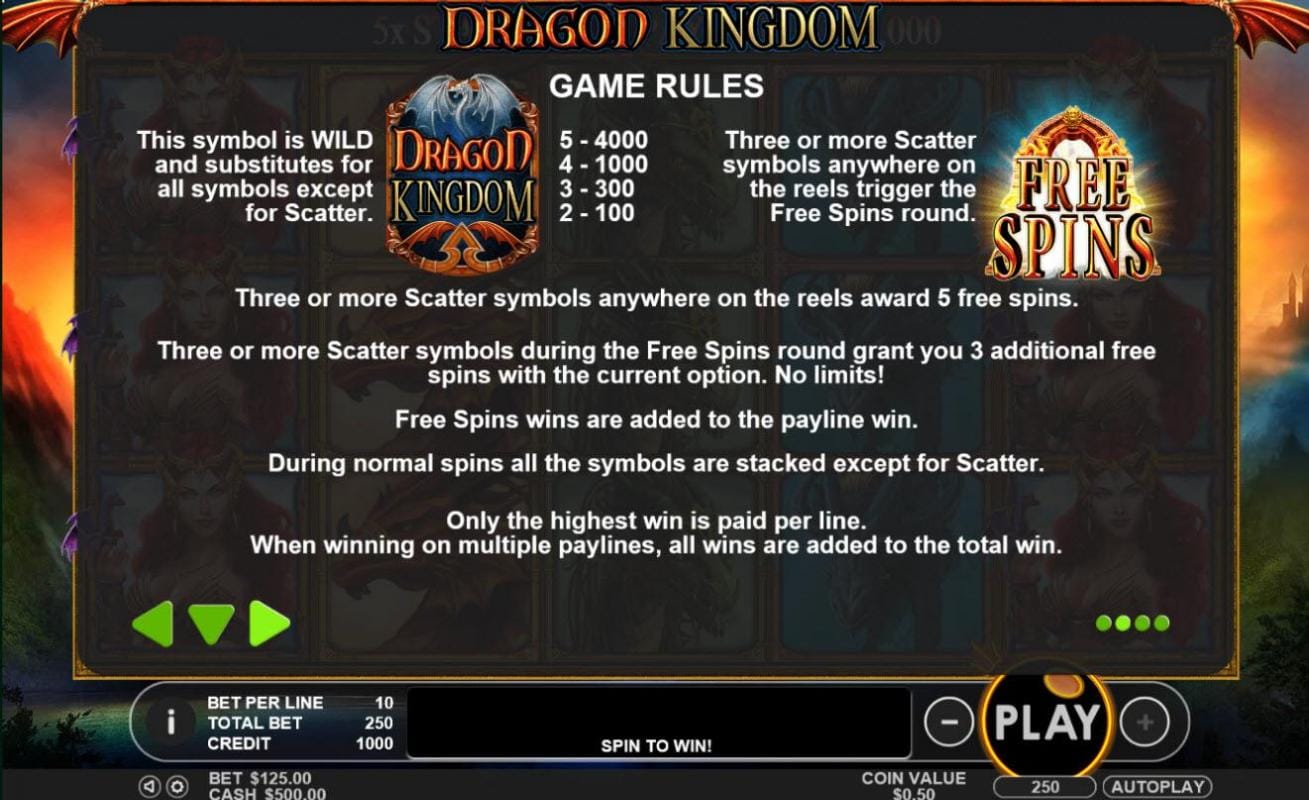 Dragon Kingdom Slots Bonus