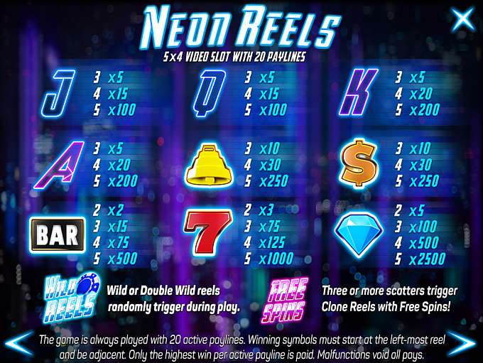 Neon Reels Symbols