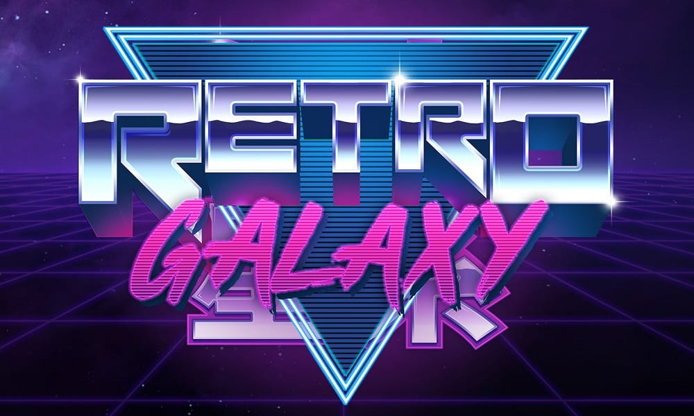 Retro Galaxy Slots Logo Mega Reel