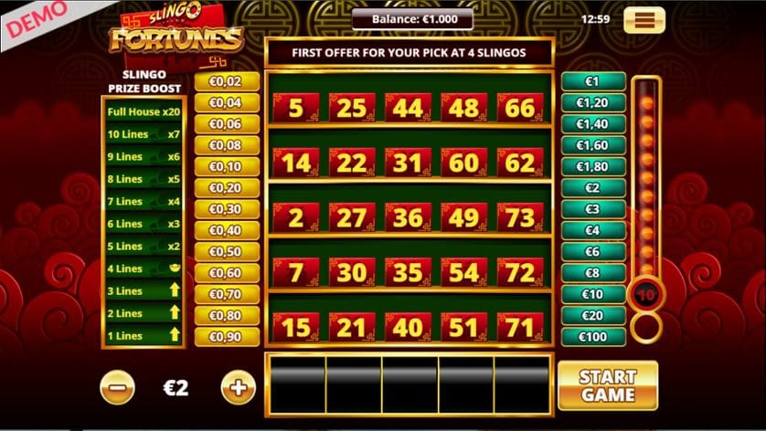 Slingo Fortunes Slots Gameplay