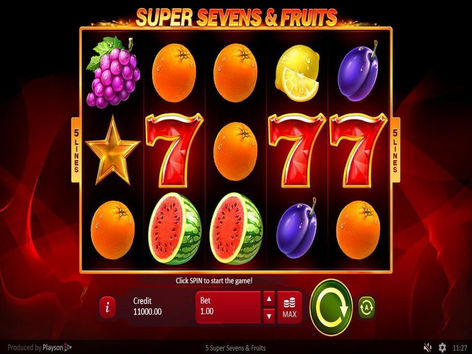 Super Sevens & Fruits Slot Gameplay