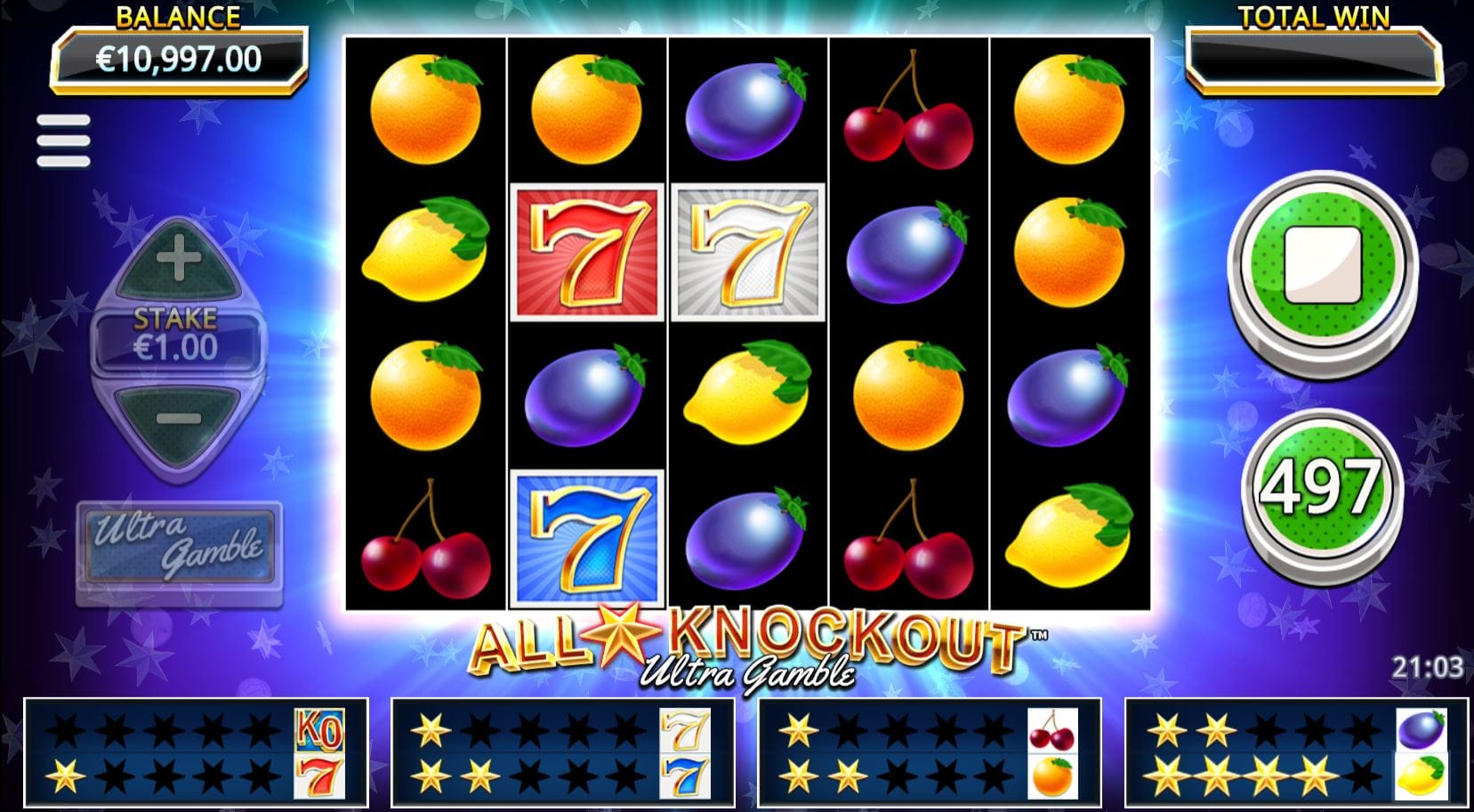 All Star Knockout Ultra Gamble Slots Online