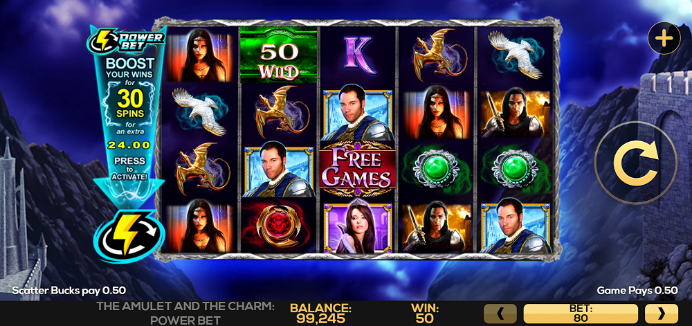 About The Amulet and the Charm Power Bet casino game