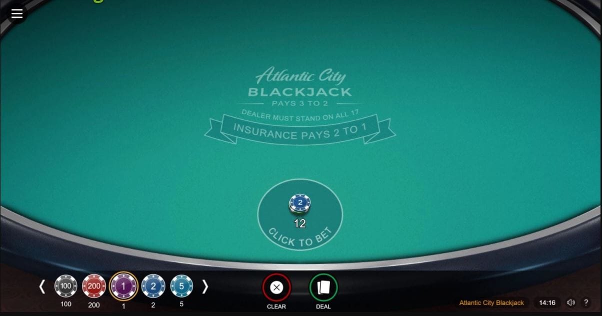 Atlantic City Blackjack Game