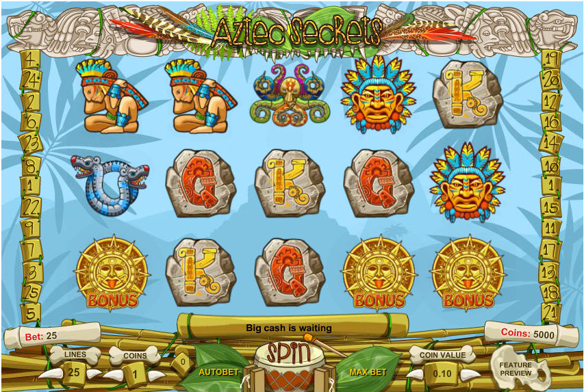 Gameplay from Aztec Secrets slot