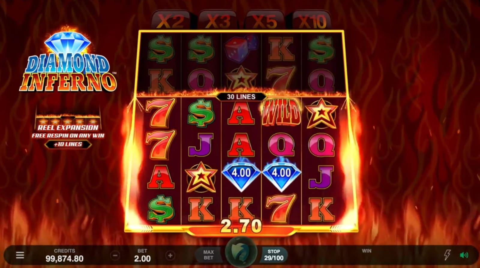 Diamond Inferno Slots Game