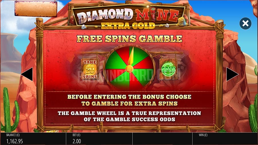 Diamond Mine: Extra Gold Megaways Free Spin Gamble