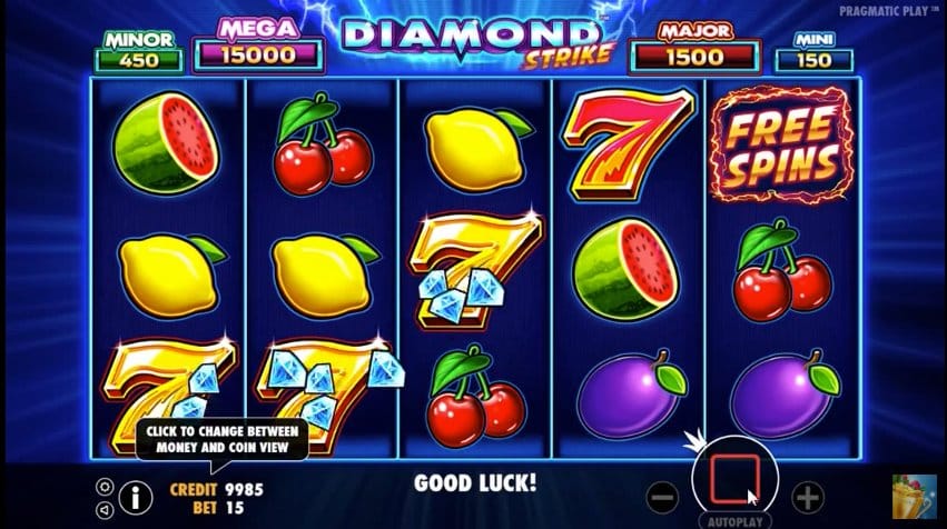 diamond strike online slot gameplay