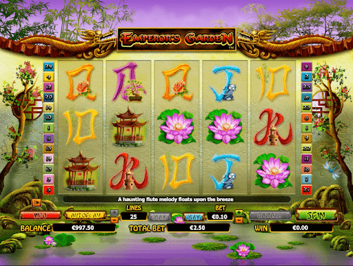 emperor's garden online slot reels