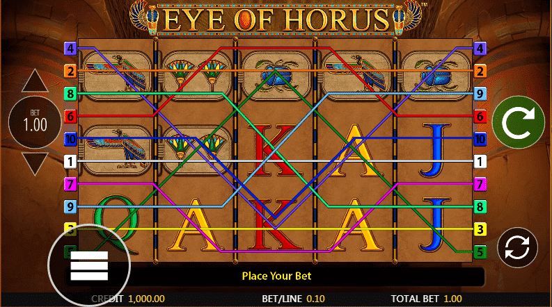 eye of horus slot gameplay