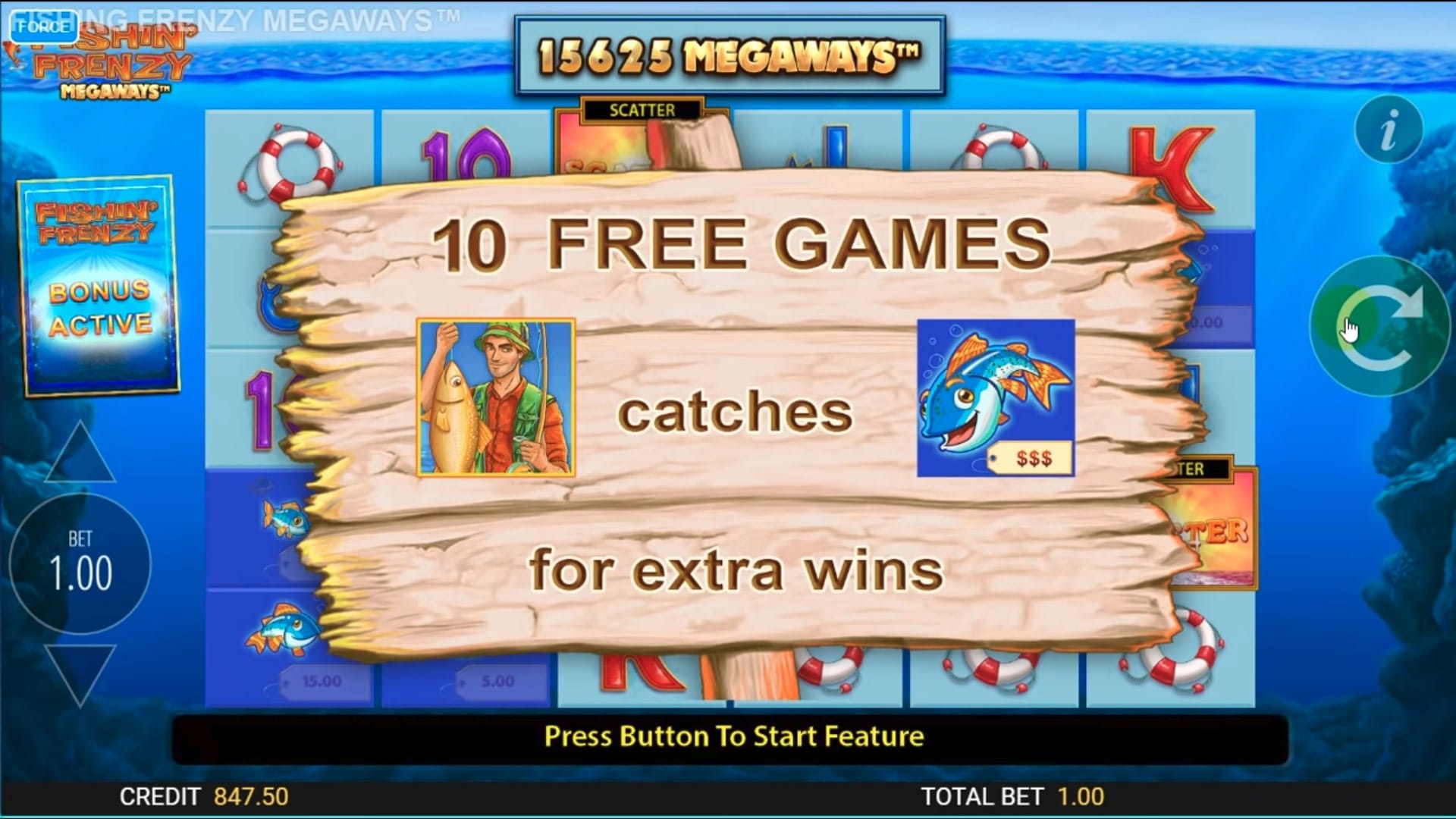 Fishin’ Frenzy MegaWays Bonus Games