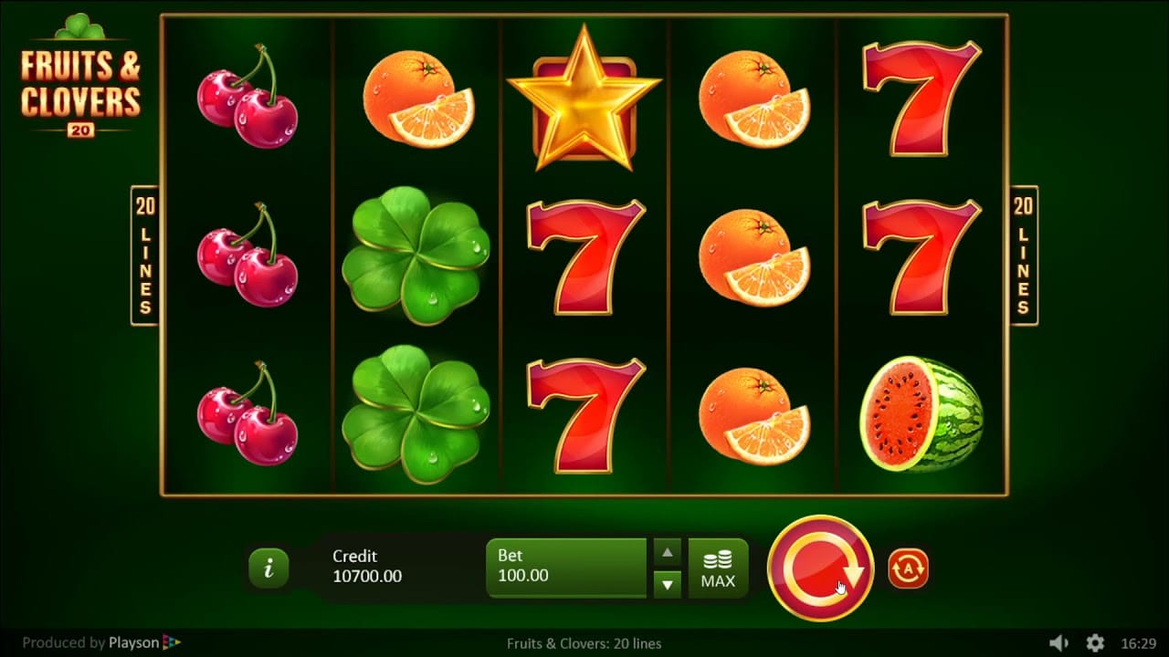 Fruits and Clovers: 20 Lines slots online