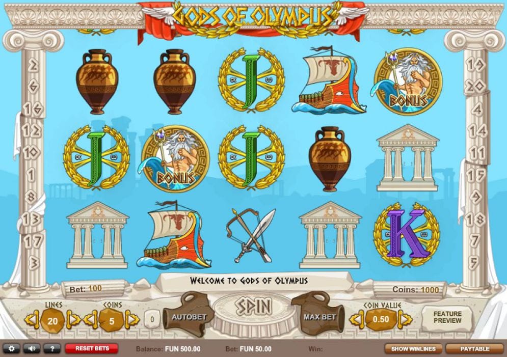 Gods of Olympus Slot Gameplay