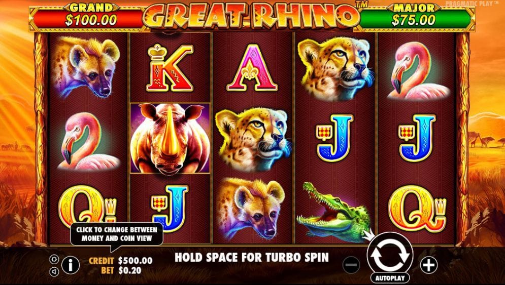 Great Rhino UK Slot Game Play