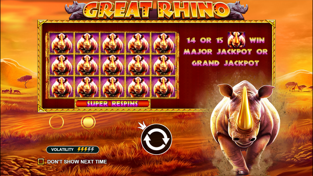 Great Rhino UK Casino Game Play