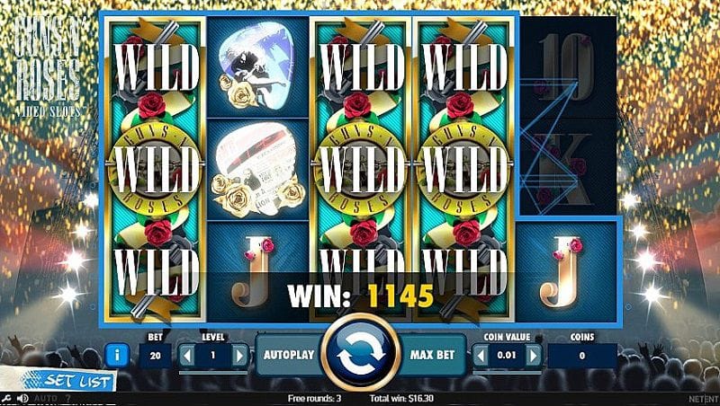 Guns N' Roses Video Slots Casino Game Play