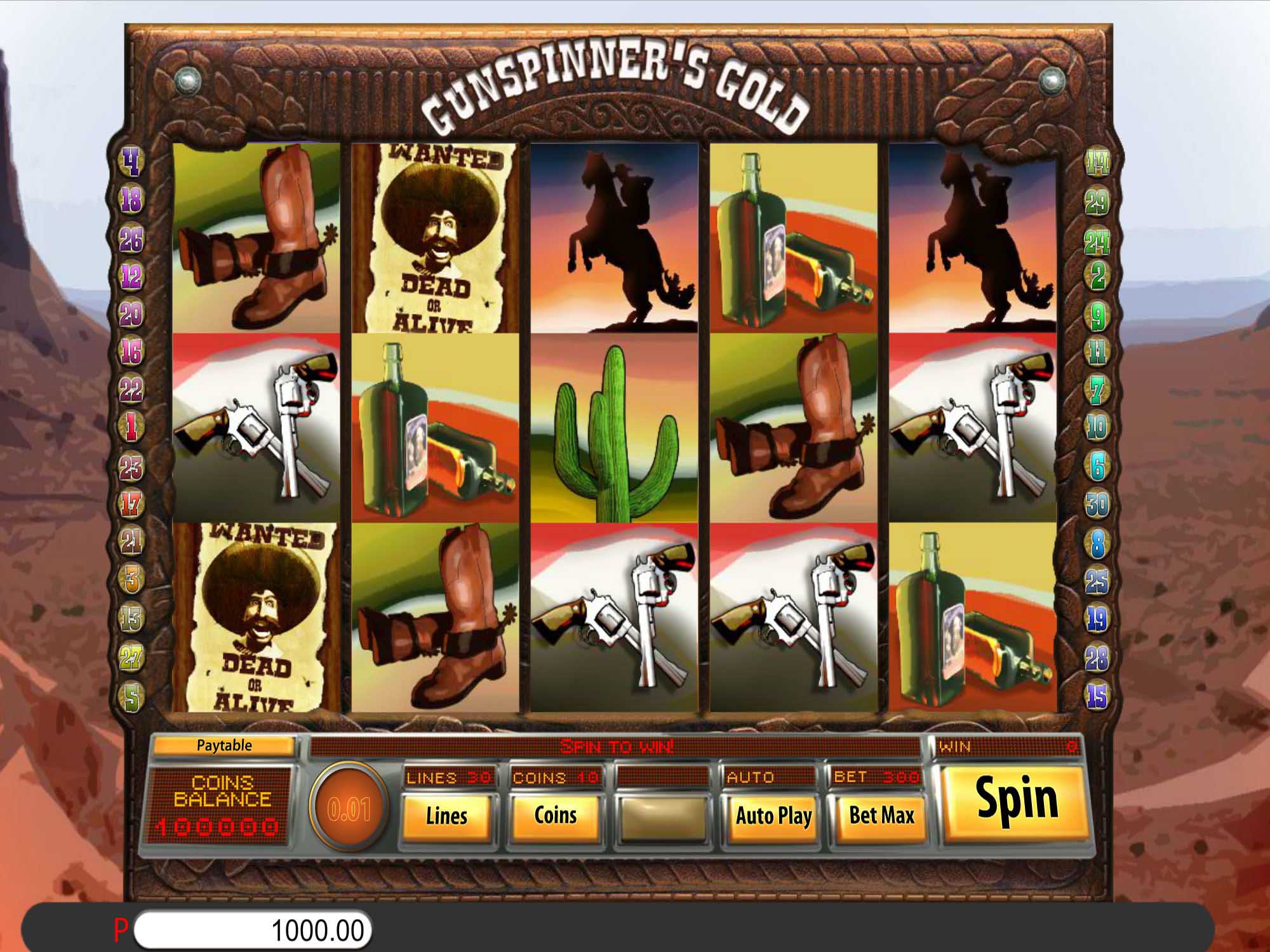 Gunspinner's Gold Slot Game Play