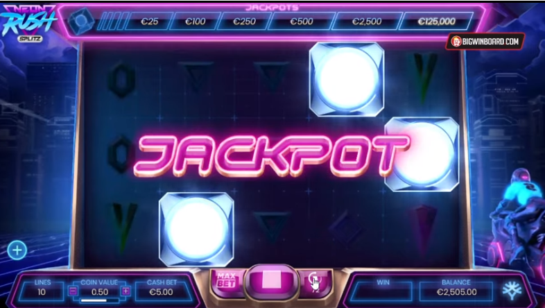 Neon Rush Splitz Slots Jackpot