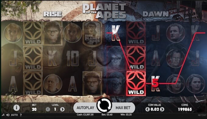 Planet of the Apes Slot Reels