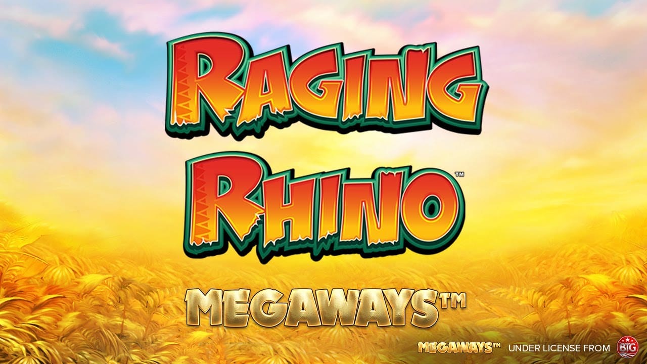 Raging Rhino MegaWays Slot Logo Mega Reel