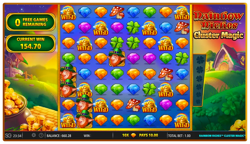 Rainbow Riches Cluster Magic Slot Gameplay