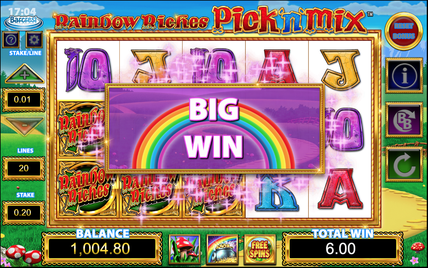 rainbow riches pick n mix free slots