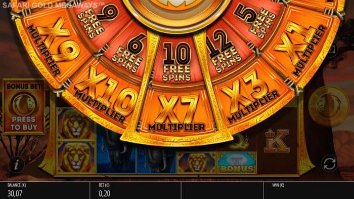 Safari Gold Megaways Slot Wheel