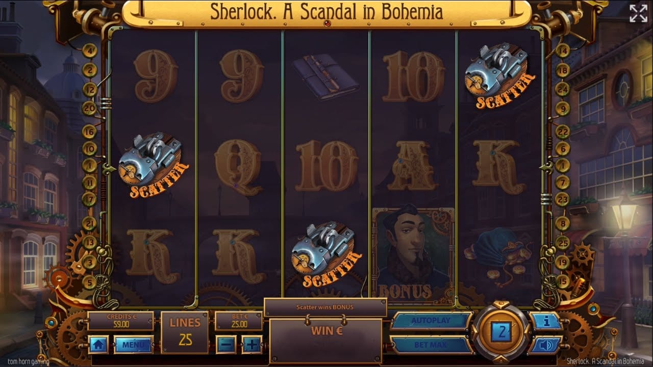 Sherlock: A Scandal in Bohemia Slot Gameplay