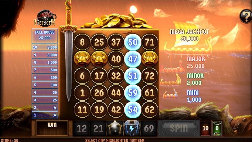 Slingo Berserk Slots Gameplay