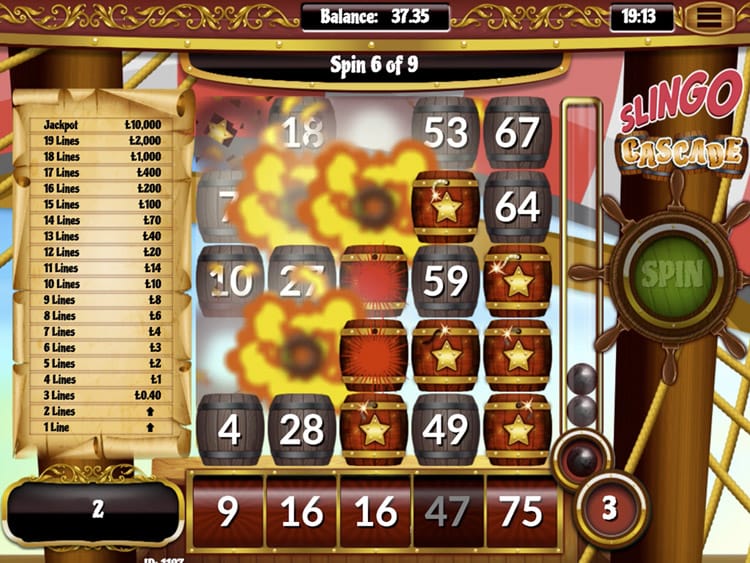 Slingo Cascade Slot Win