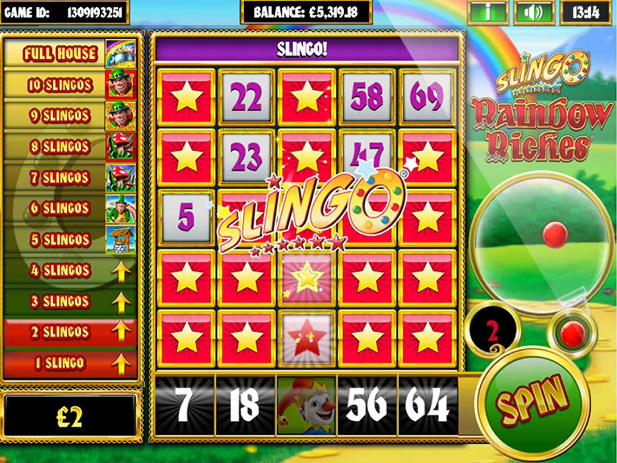 Slingo Rainbow Riches Slots Game