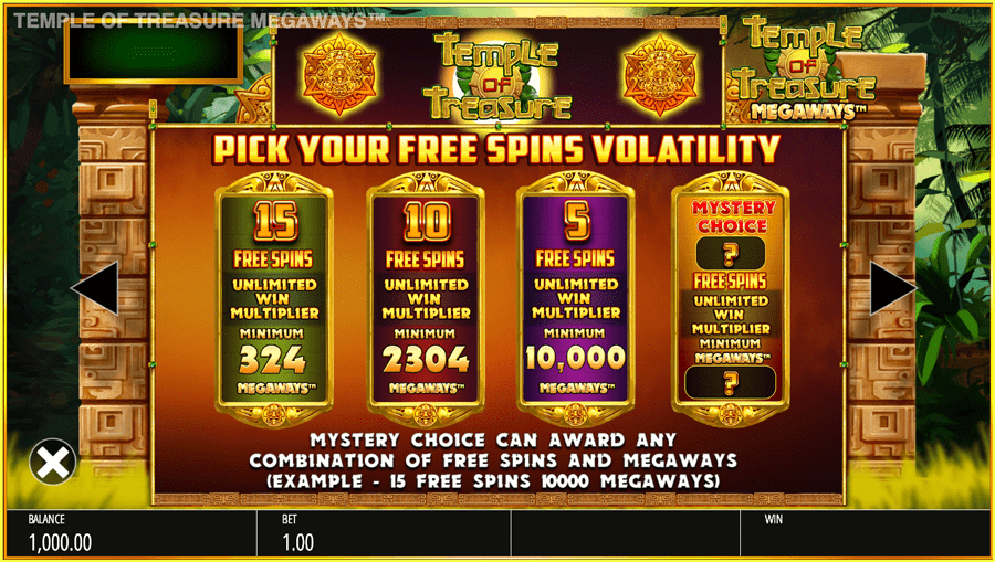 Temple of Treasure Megaways Slots Features