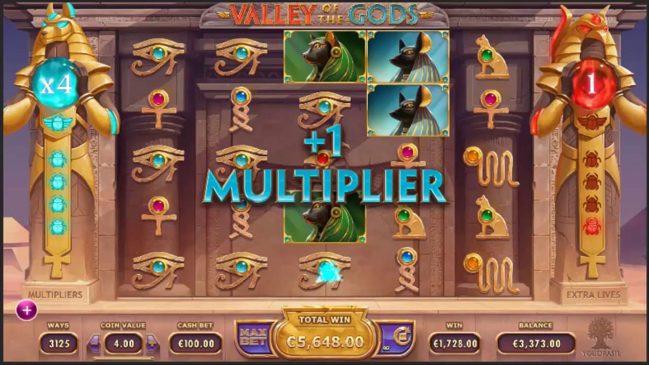 Valley of the Gods slots Mega Reel