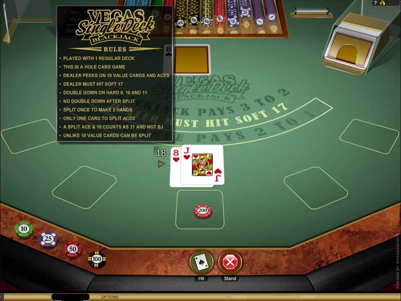 Vegas Single Deck Blackjack Online